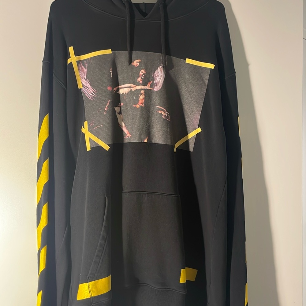 Off-White Graphic Hoodie; Color: Black; Size: XL